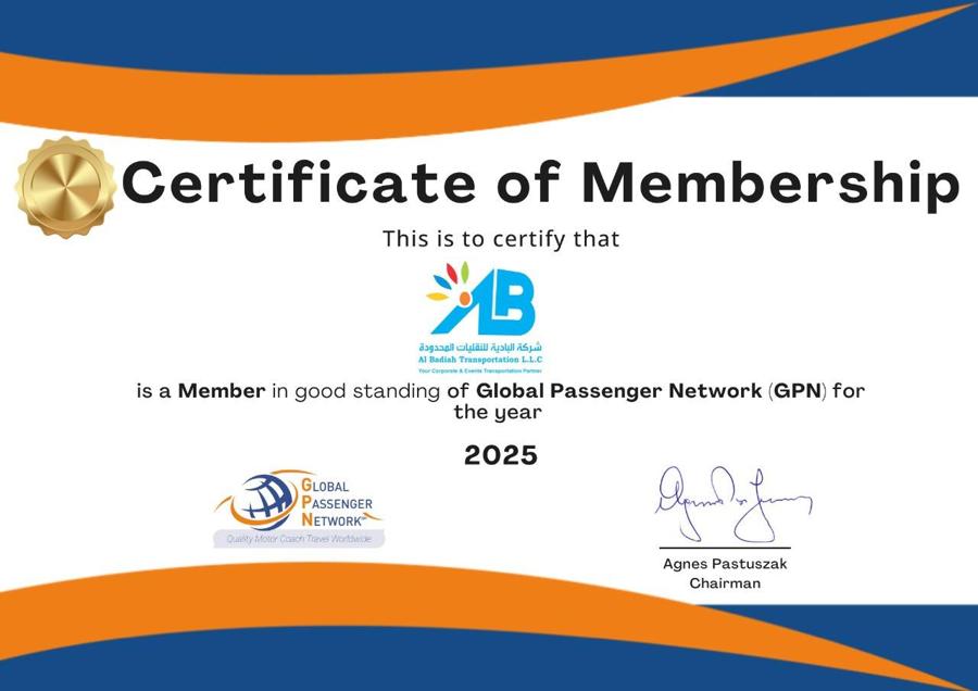Global Passenger Network membership certificate 2025